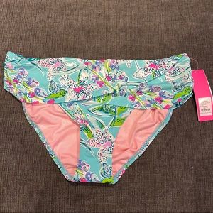 Lilly Pulitzer Lagoon Sarong Hipster Bikini bottom size 14